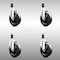 Service Caster 5 Inch 316SS Soft Rubber Wheel Swivel 1-1/4 Inch Expanding Stem Caster Set SCC SCC-SS316EX20S514-SRS-114-4 - alternate 1